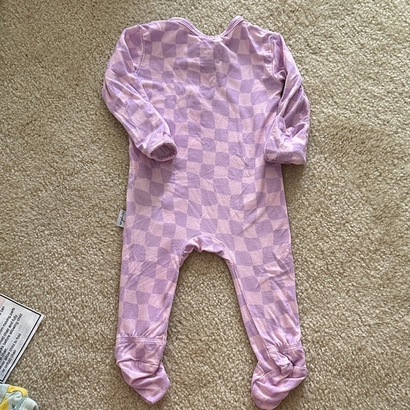 Lavender Check Footie Pajamas - Picture 5 of 7
